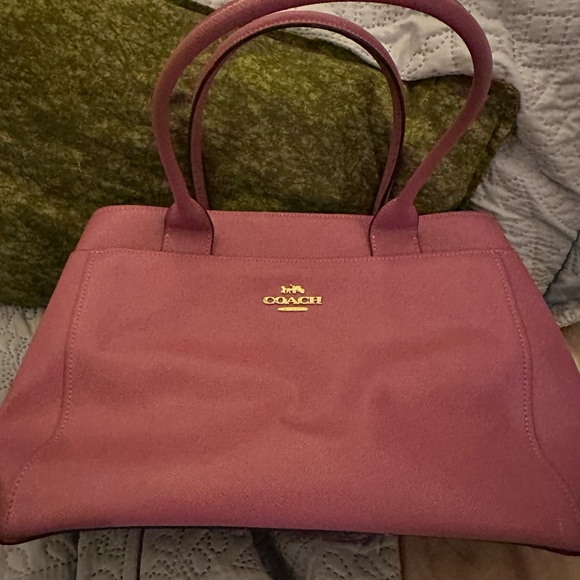 Coach Handbags - Coach Casey Pink Leather Tote with Gold Logo Hardware